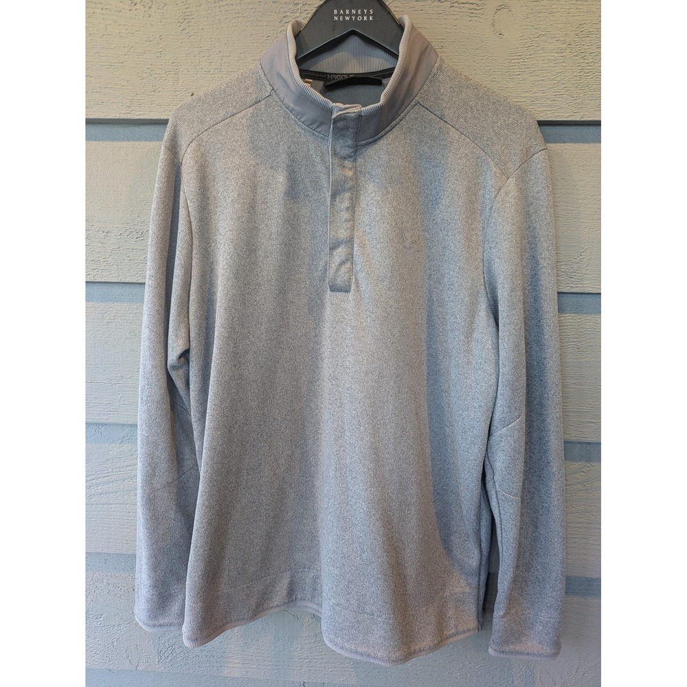 Under Armour Pullover Mens XL Gray ColdGear Golf Mock Neck Long Sleeve Athletic